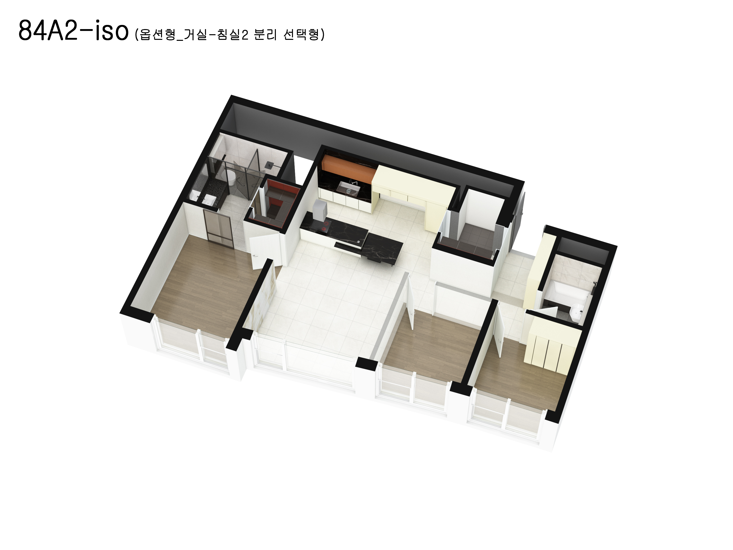 84A2-iso (옵션형_거실-침실2 분리 선택형)