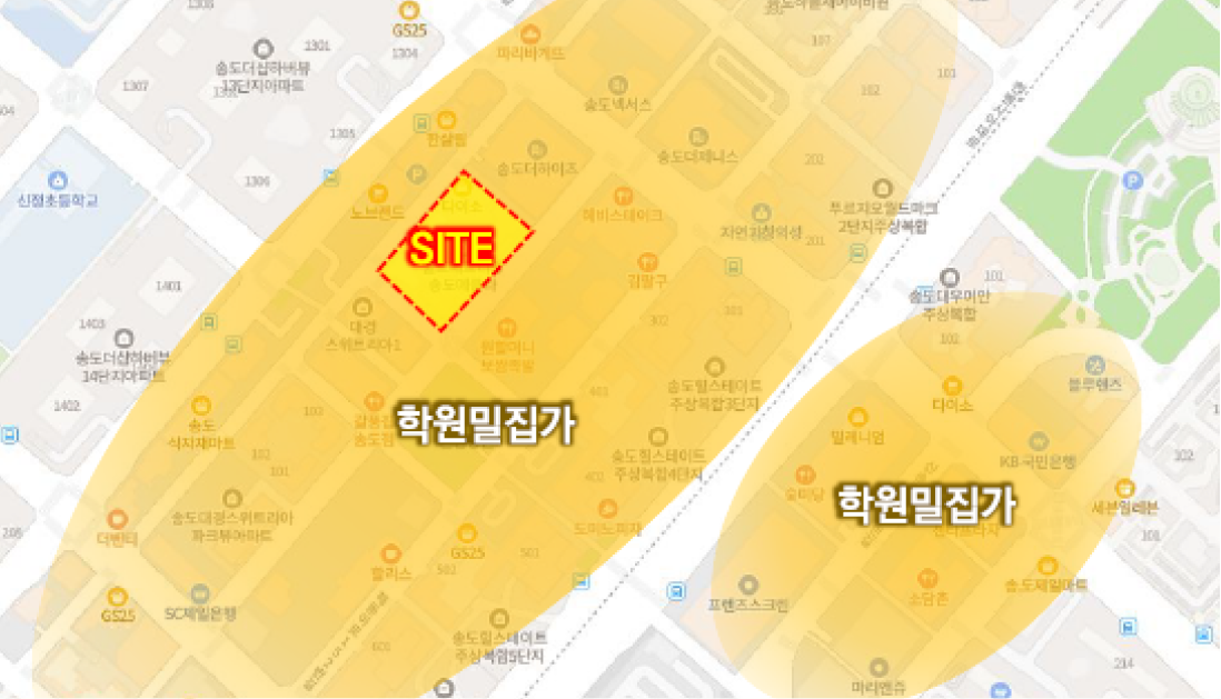 송도국제학교 및 최대 규모 학원가 인접