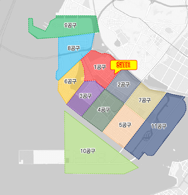 1·2공구 매머드급 주거타운의 중심위치